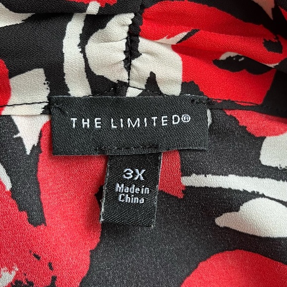 •The Limited• Abstract Popover Blouse with Bow - Size 3X - Picture 2 of 8